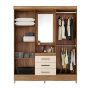 Guarda Roupa Casal Espelho 04 Portas 03 Gavetas B24 Briz