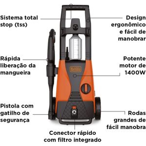 BLACK+DECKER Lavadora de Alta Pressão 1512 PSI com 1400W PW1450TDL-B2