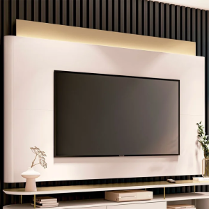 Painel com Led Nobre Tv até 85 Polegadas em Off White/champagne G26 - Hb Móveis Off White/champagne
