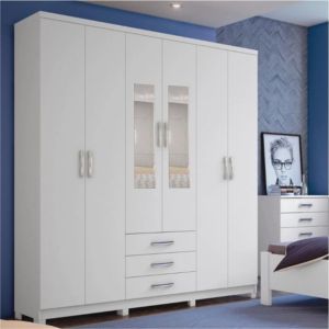 Guarda Roupa - Roupeiro Henn Caju 6 Portas 3 Gavetas Branco
