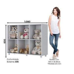 Organizador Aquarela Com Pés 6 Nichos - Branco hp