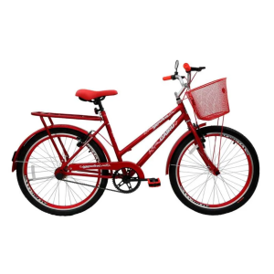 Bicicleta Cairu Aro 24 Genova com Cesta V.B Vermelho