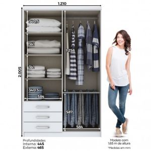 Guarda Roupa - Roupeiro Caju 4 Portas Branco D135-10 - Henn