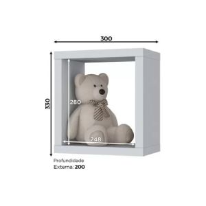 1 UND Nicho Infantil Quadrado Aquarela Henn Branco