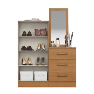 Cômoda 2 Portas 3 Gavetas Com Espelho Dunas Cinamomo