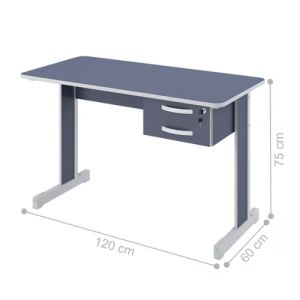 Mesa Econômica Azul 2 Gavetas