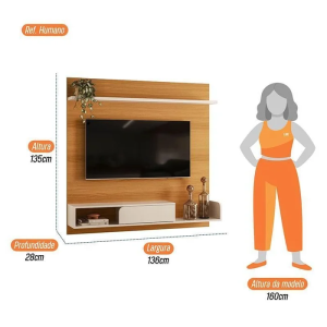 Painel para Tv Suspenso Evo Cinamomo Off White – Hb Móveis Cinamomo Off White